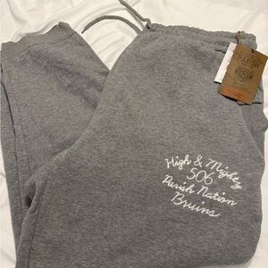 Aris Gray Kids Sweatpants with Embroidery